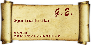 Gyurina Erika névjegykártya